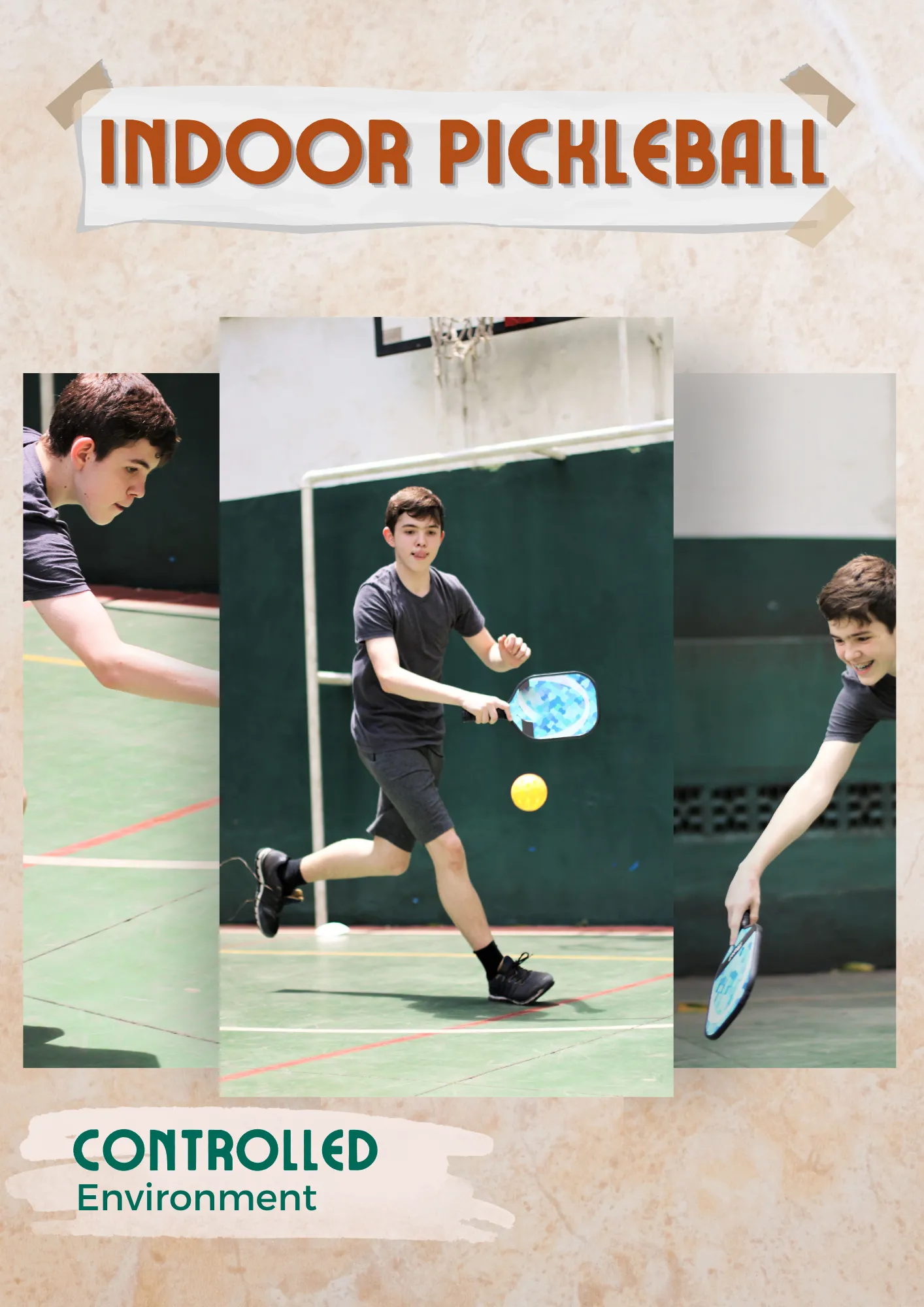 boy playing Indoor Pickleball